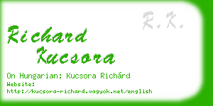 richard kucsora business card